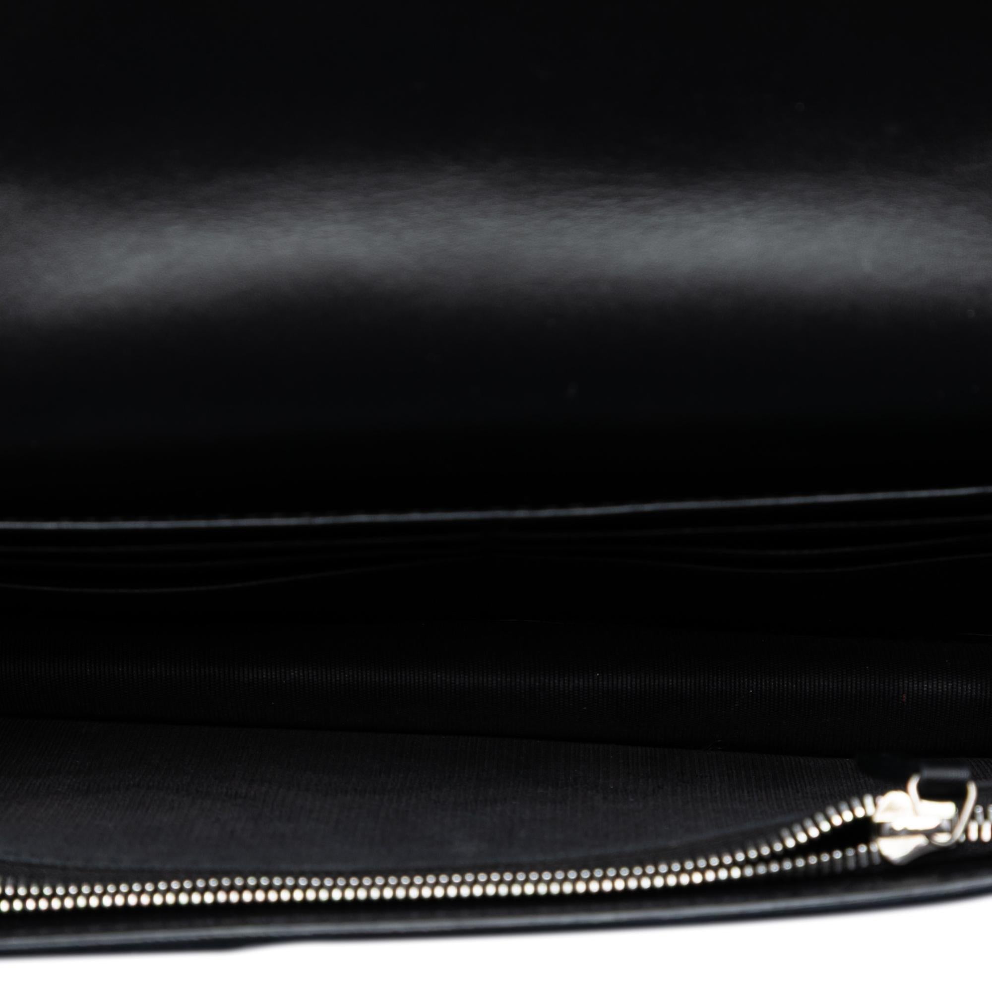 Gucci XL Leather Embossed Logo Wallet on Chain