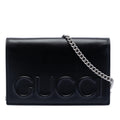 Gucci XL Leather Embossed Logo Wallet on Chain