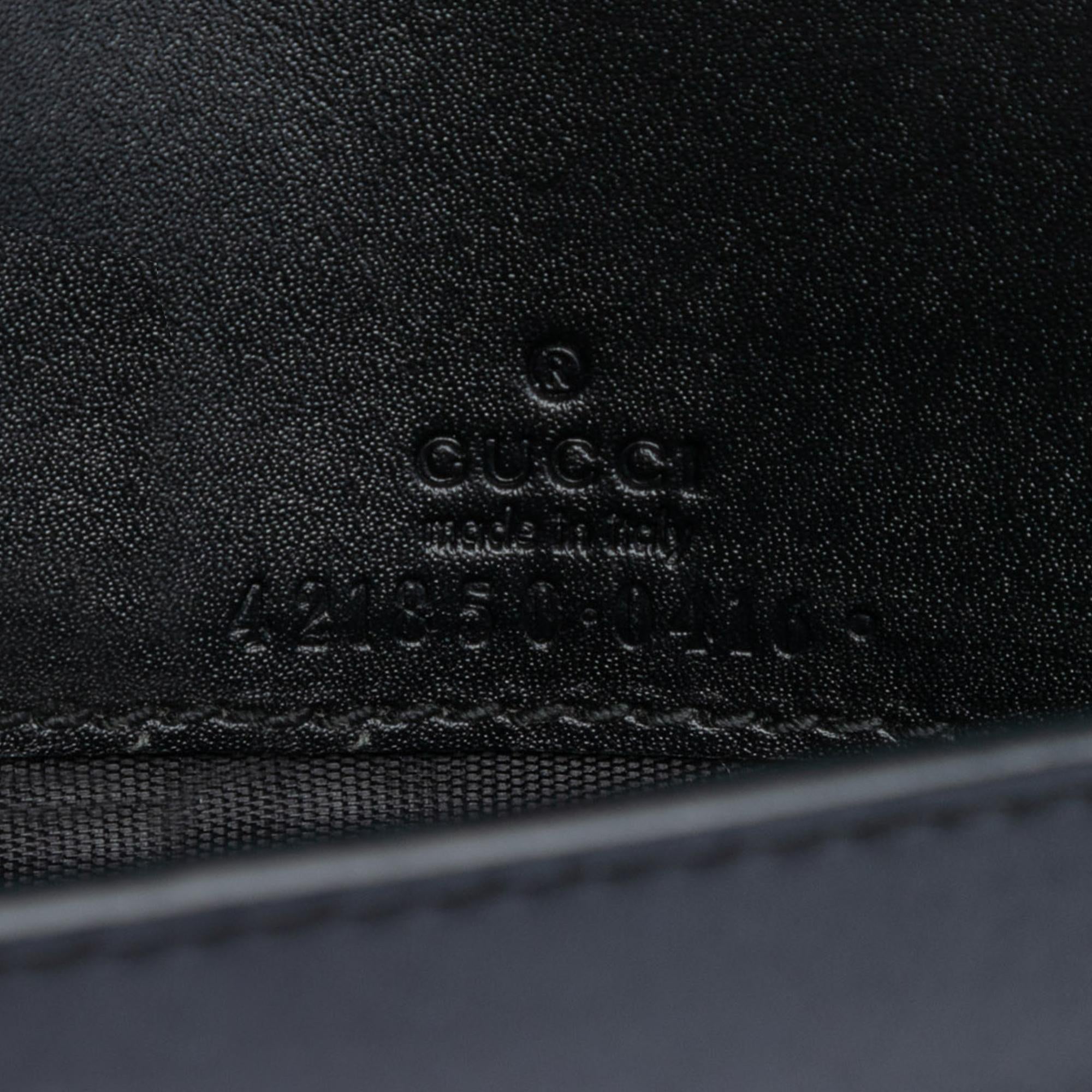 Gucci XL Leather Embossed Logo Wallet on Chain