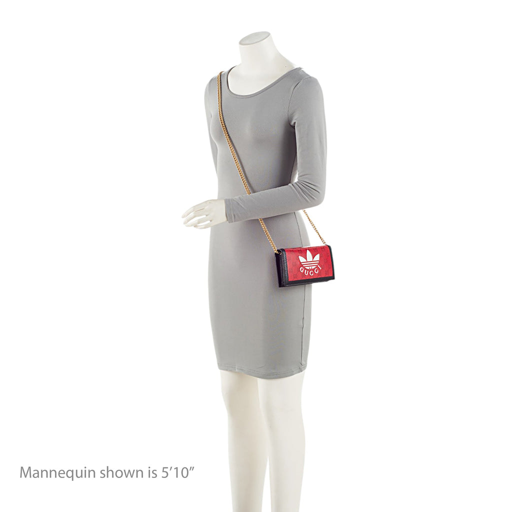 Gucci x Adidas GG Coated Canvas Wallet on Chain (SHF-1VEIuC)