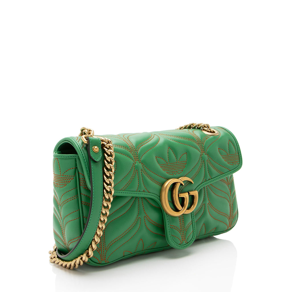 Gucci x Adidas Matelasse Leather GG Marmont Small Flap Bag