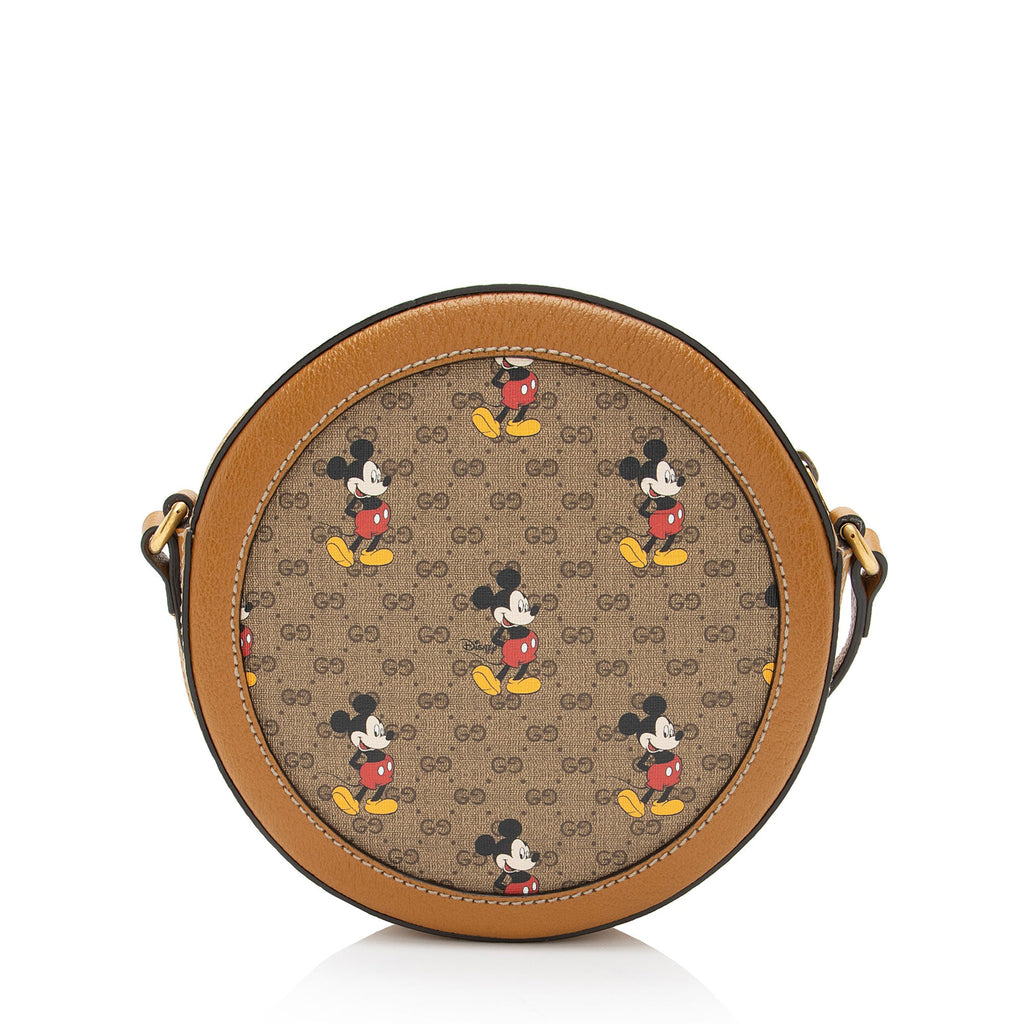 Gucci x Disney Micro GG Canvas Mickey Mouse Round Shoulder Bag (SHF-U62Lrn)