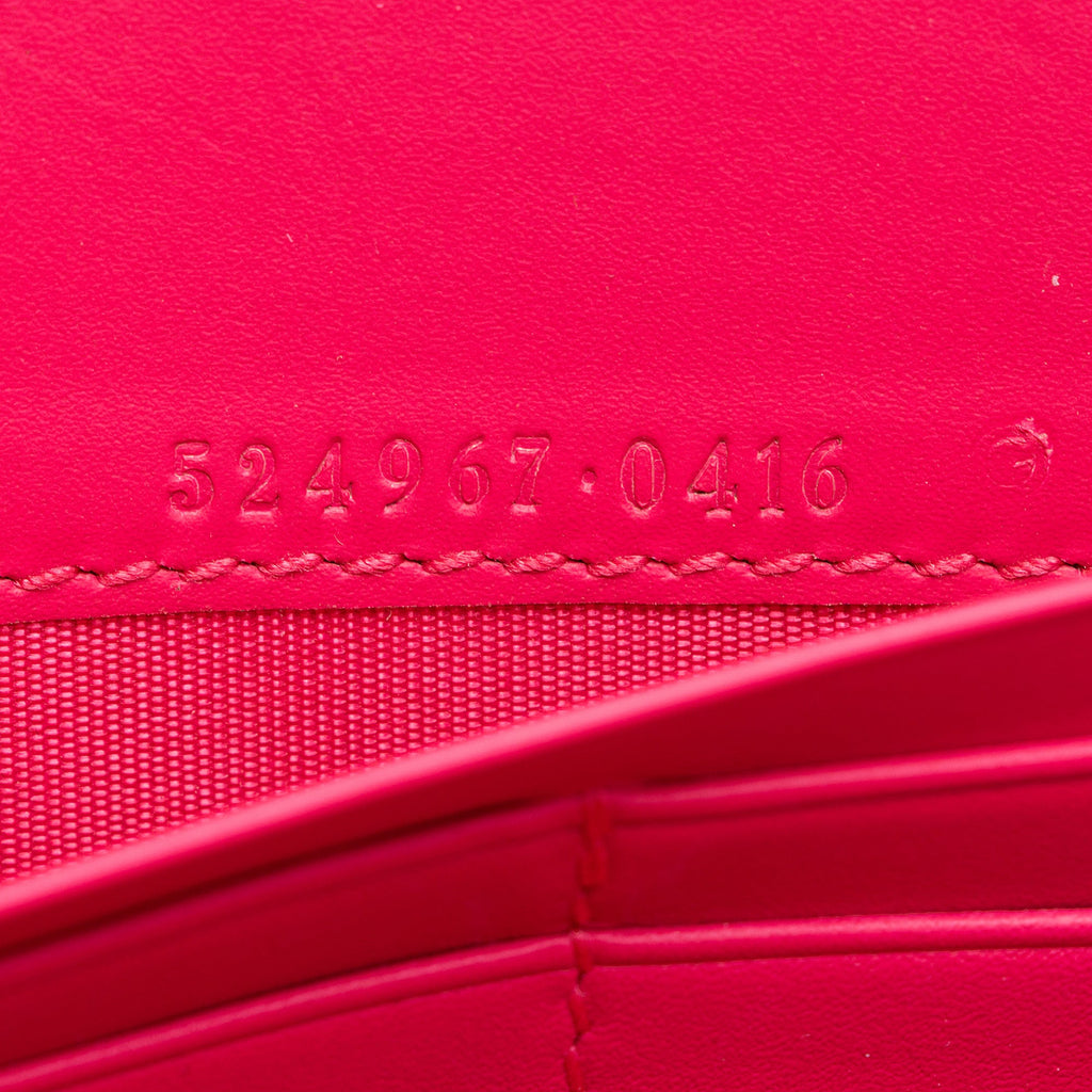 Gucci Calfskin Star Print Guccy Chain Wallet