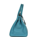 Vintage Hermes Birkin 35 Blue Jean Togo Palladium Hardware