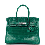 Hermes Birkin 30 Emerald Shiny Niloticus Crocodile Palladium Hardware