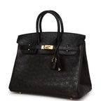 Hermes Birkin 25 Black Ostrich Gold Hardware