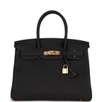Hermes Birkin 30 Black Togo Gold Hardware
