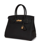 Hermes Birkin 30 Black Togo Gold Hardware