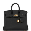Hermes Birkin 25 Black Togo Gold Hardware