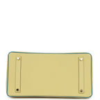 Hermes Special Order (HSS) Birkin 35 Jaune Poussin and Bleu Paradise Togo Brushed Gold Hardware