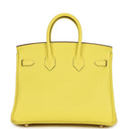 Hermes Special Order (HSS) Birkin 25 Lime Verso Clemence Permabrass Hardware