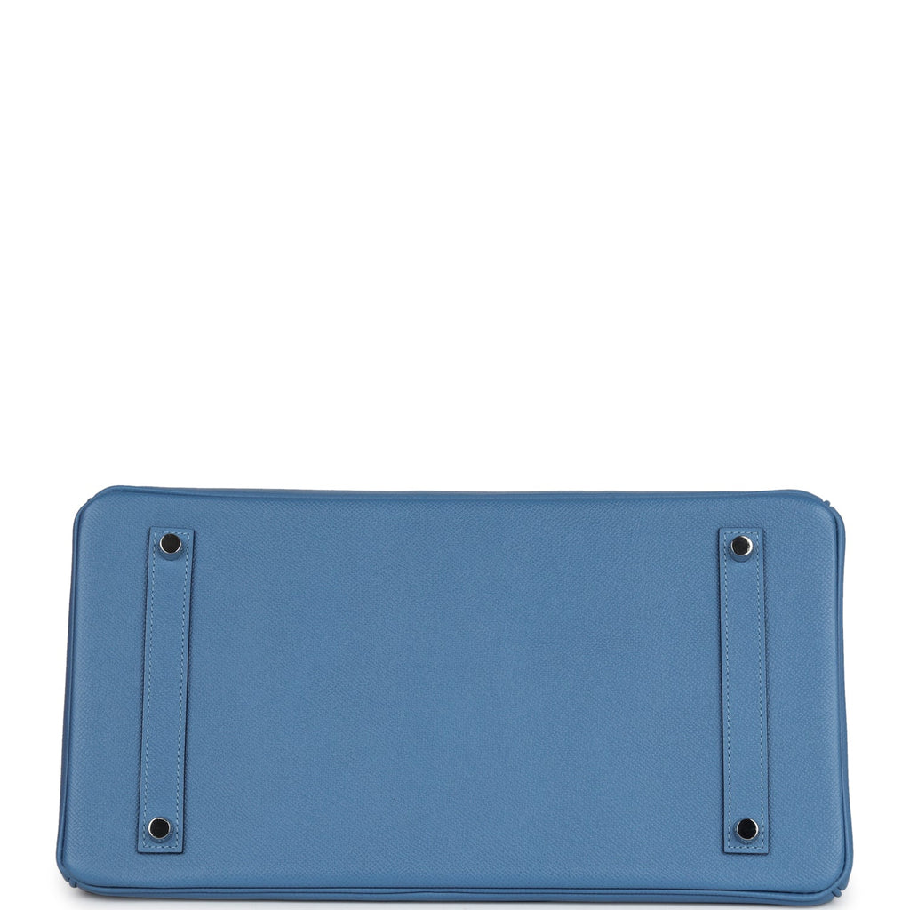 Hermes Birkin 35 Bleu Azur Epsom Palladium Hardware
