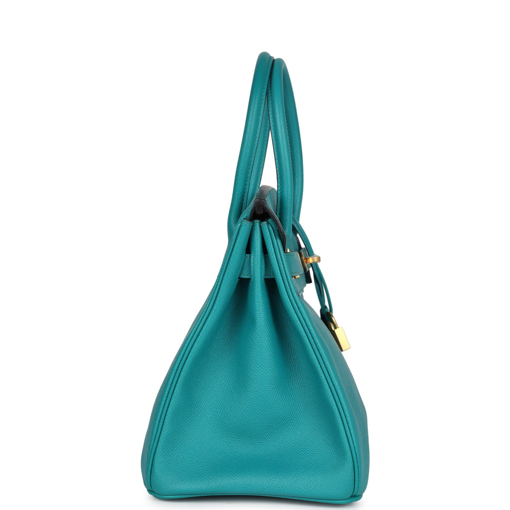 Hermes Special Order (HSS) Birkin 30 Bleu Paon Epsom Gold Hardware