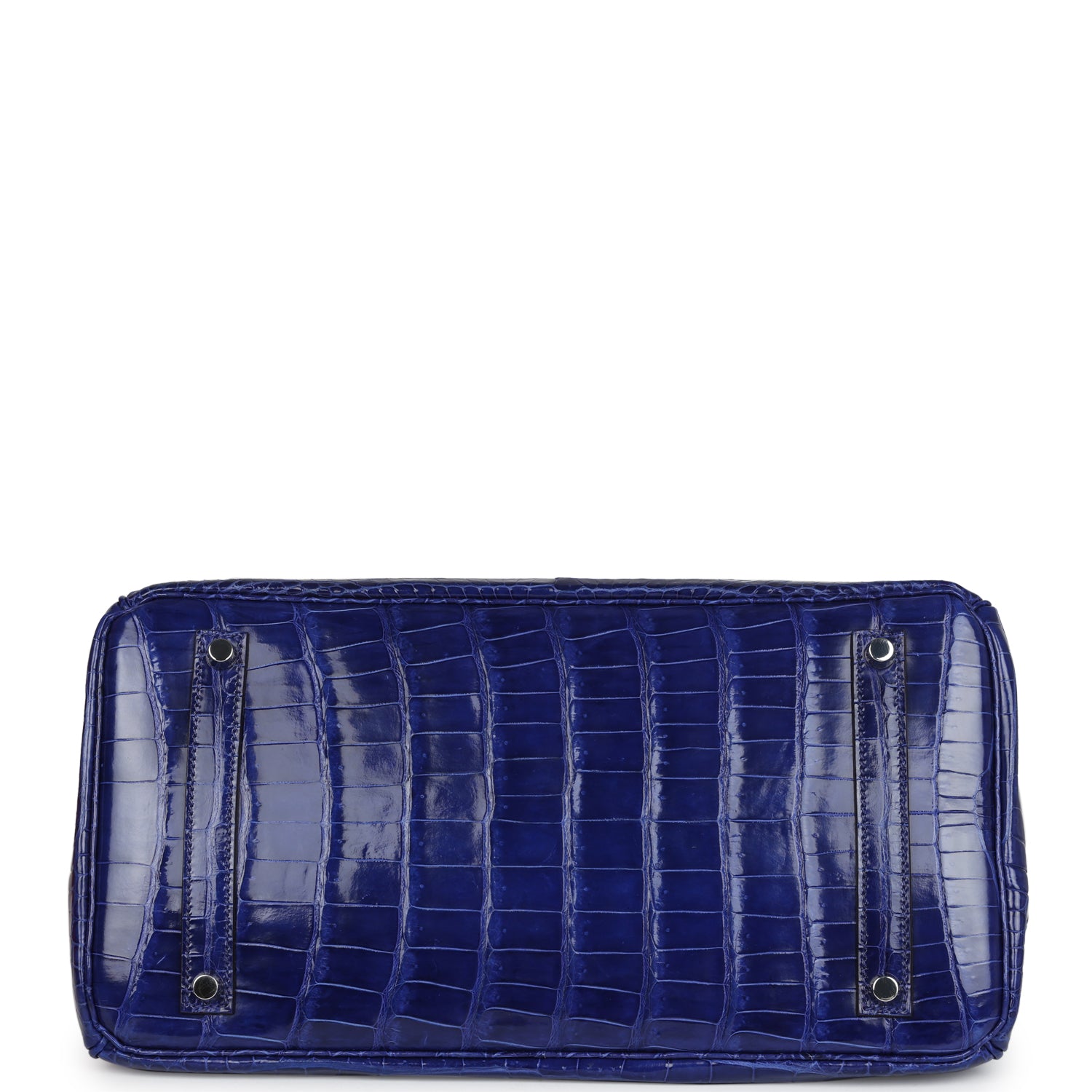 Hermes Birkin 35 Bleu Electric Shiny Porosus Crocodile Palladium Hardware