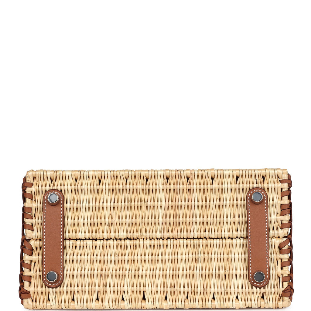 Hermes Picnic Birkin 25 Gold Swift and Stripe Wicker Palladium Hardware