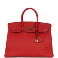 Hermes Birkin 35 Geranium Togo Gold Hardware