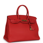 Hermes Birkin 35 Geranium Togo Gold Hardware