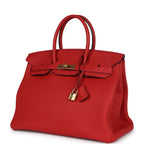 Hermes Birkin 35 Geranium Togo Gold Hardware