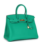 Hermes Special Order (HSS) Birkin 35 Menthe Verso Togo Gold Hardware
