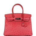 Hermes Birkin 30 Bougainvillea Ostrich Palladium Hardware