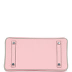 Hermes Special Order (HSS) Birkin 25 Rose Sakura and Gris Perle Chevre Mysore Brushed Palladium Hardware