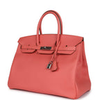 Hermes Birkin 35 Flamingo Epsom Palladium Hardware