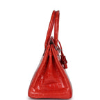 Hermes Birkin 30 Geranium Shiny Niloticus Crocodile Palladium Hardware