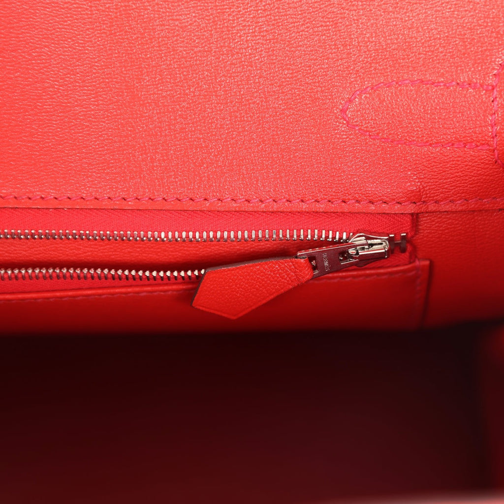 Hermes Birkin 30 Geranium Shiny Niloticus Crocodile Palladium Hardware