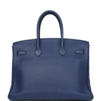 Hermes Birkin 35 Bleu Saphir Clemence Gold Hardware
