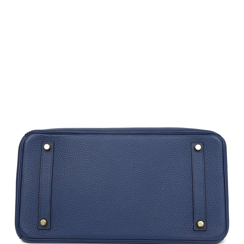 Hermes Birkin 35 Bleu Saphir Clemence Gold Hardware