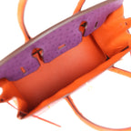 Hermes Special Order (HSS) Birkin 30 Tangerine, Violet and Bougainvillea Ostrich Gold Hardware