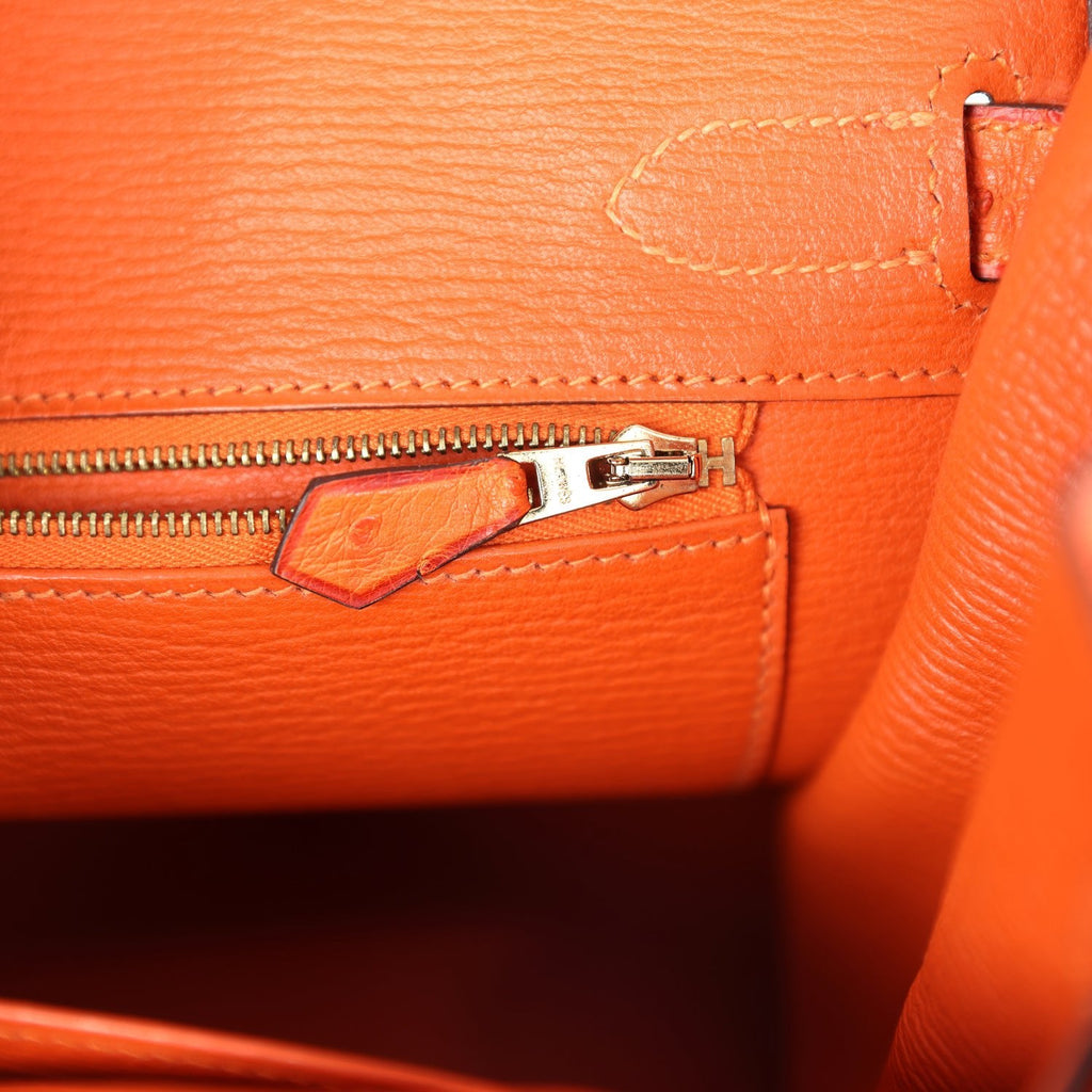 Hermes Special Order (HSS) Birkin 30 Tangerine, Violet and Bougainvillea Ostrich Gold Hardware