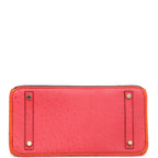 Hermes Special Order (HSS) Birkin 30 Tangerine, Violet and Bougainvillea Ostrich Gold Hardware