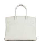 Hermes Birkin 30 White Clemence Gold Hardware