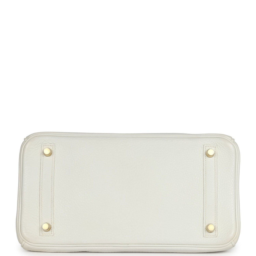 Hermes Birkin 30 White Clemence Gold Hardware