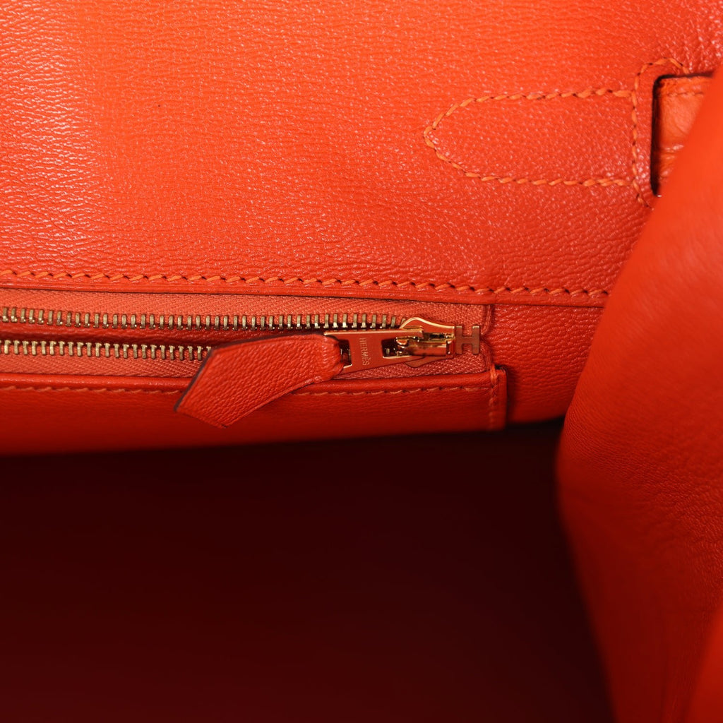Hermes Birkin 35 Feu Matte Alligator Gold Hardware