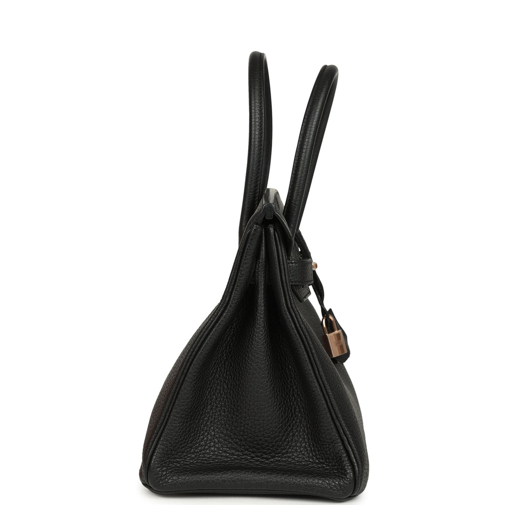 Hermes Birkin 30 Black Togo Rose Gold Hardware