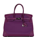 Hermes Birkin 35 Ghillies Anemone Togo and Swift Palladium Hardware