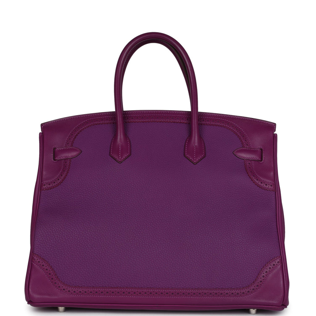 Hermes Birkin 35 Ghillies Anemone Togo and Swift Palladium Hardware