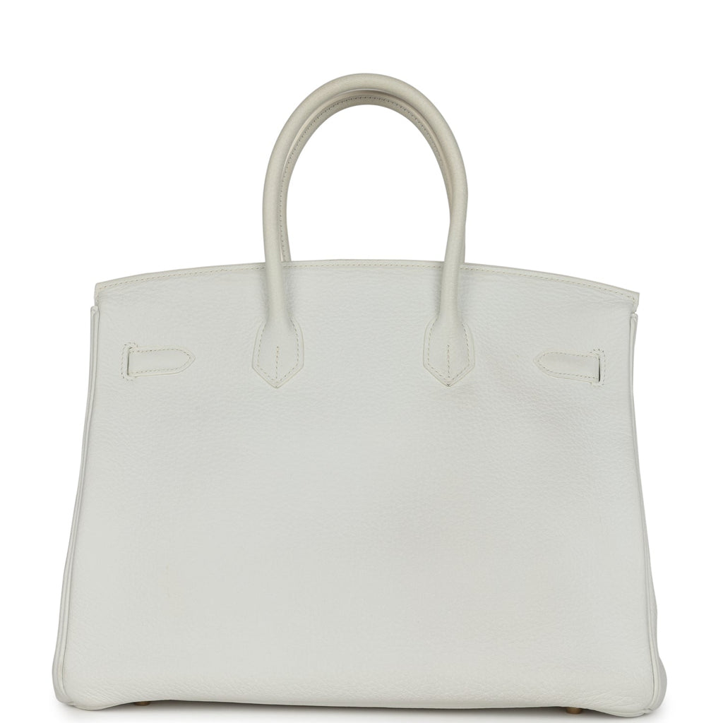 Hermes Birkin 35 White Clemence Gold Hardware