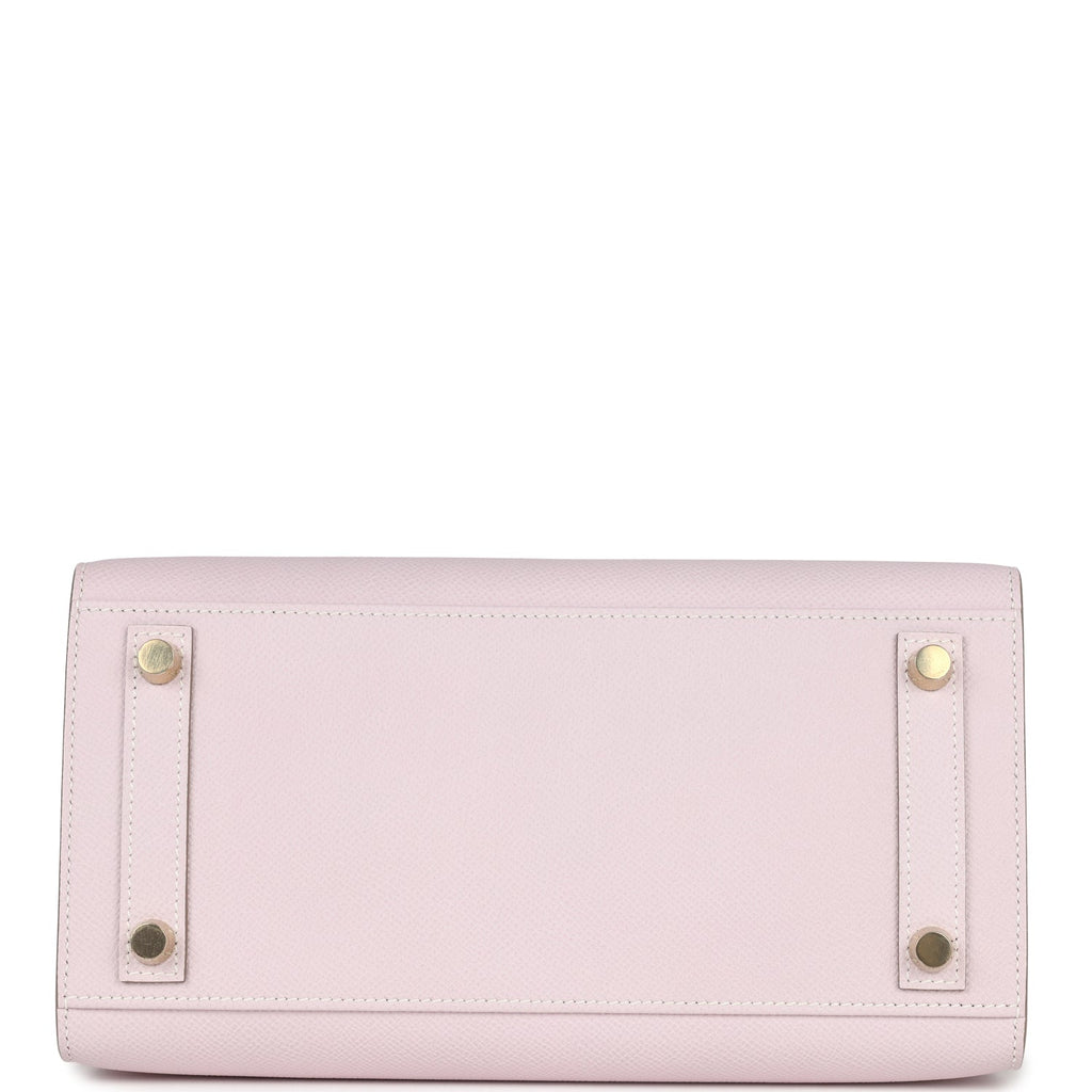Hermes Special Order (HSS) Birkin Sellier 25 Mauve Pale and Craie Epsom Brushed Gold Hardware