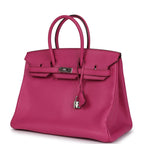 Hermes Birkin 35 Rose Shocking Chevre Mysore Palladium Hardware