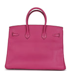 Hermes Birkin 35 Rose Shocking Chevre Mysore Palladium Hardware