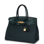 Hermes Birkin 30 Vert Cypress Togo and Matte Alligator Touch Gold Hardware