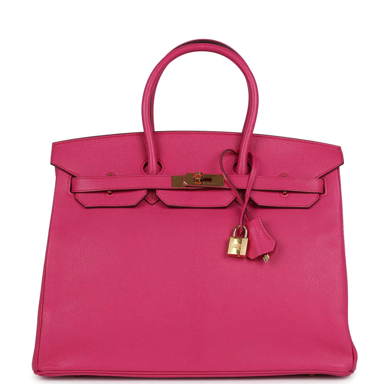 Hermes Birkin 35 Rose Shocking Chevre Mysore Gold Hardware