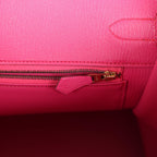Hermes Birkin 35 Rose Shocking Chevre Mysore Gold Hardware