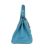 Hermes Birkin 35 Blue Jean Togo Palladium Hardware