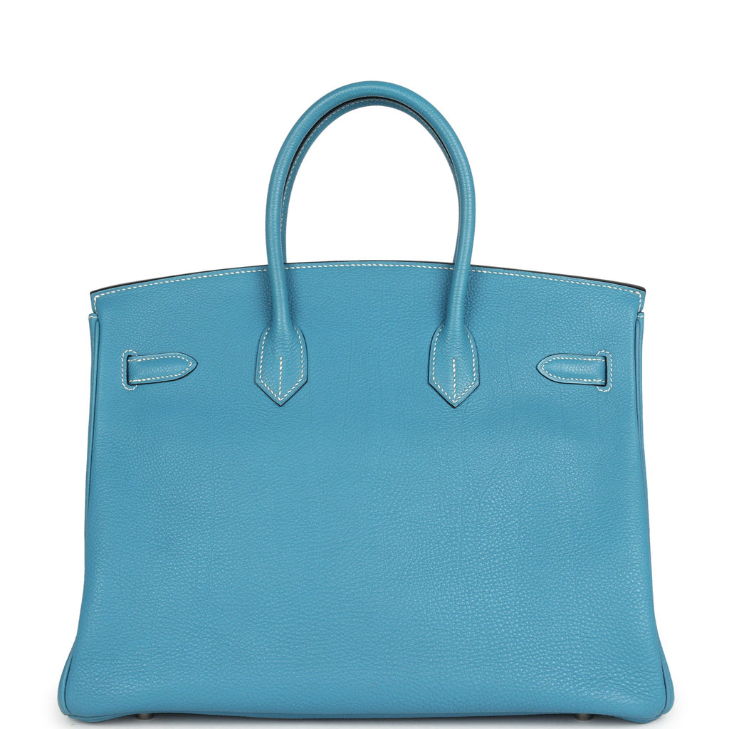 Hermes Birkin 35 Blue Jean Togo Palladium Hardware
