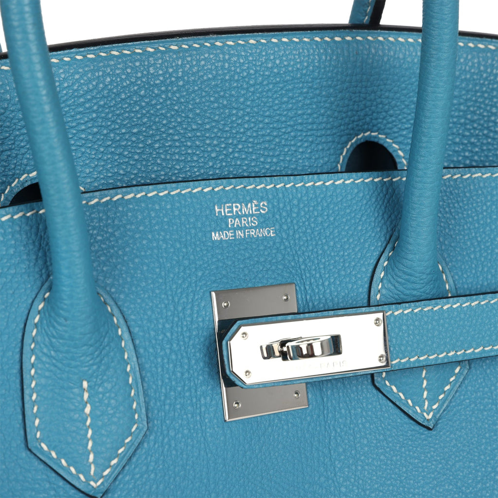 Hermes Birkin 35 Blue Jean Togo Palladium Hardware