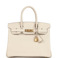 Hermes Birkin 30 Craie Epsom Gold Hardware